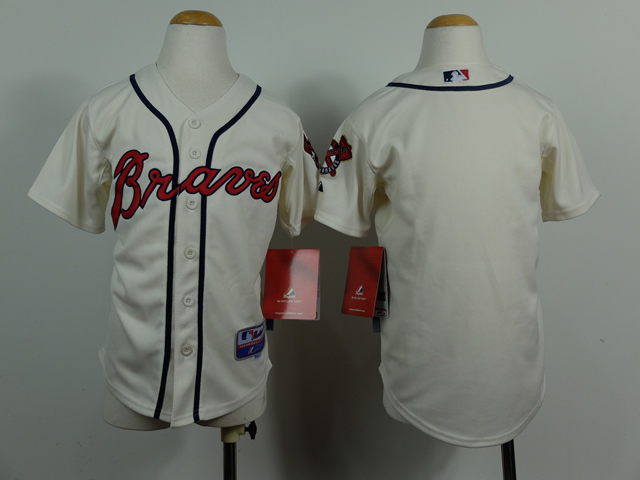Youth Atlanta Braves Blank Cream MLB Jerseys
